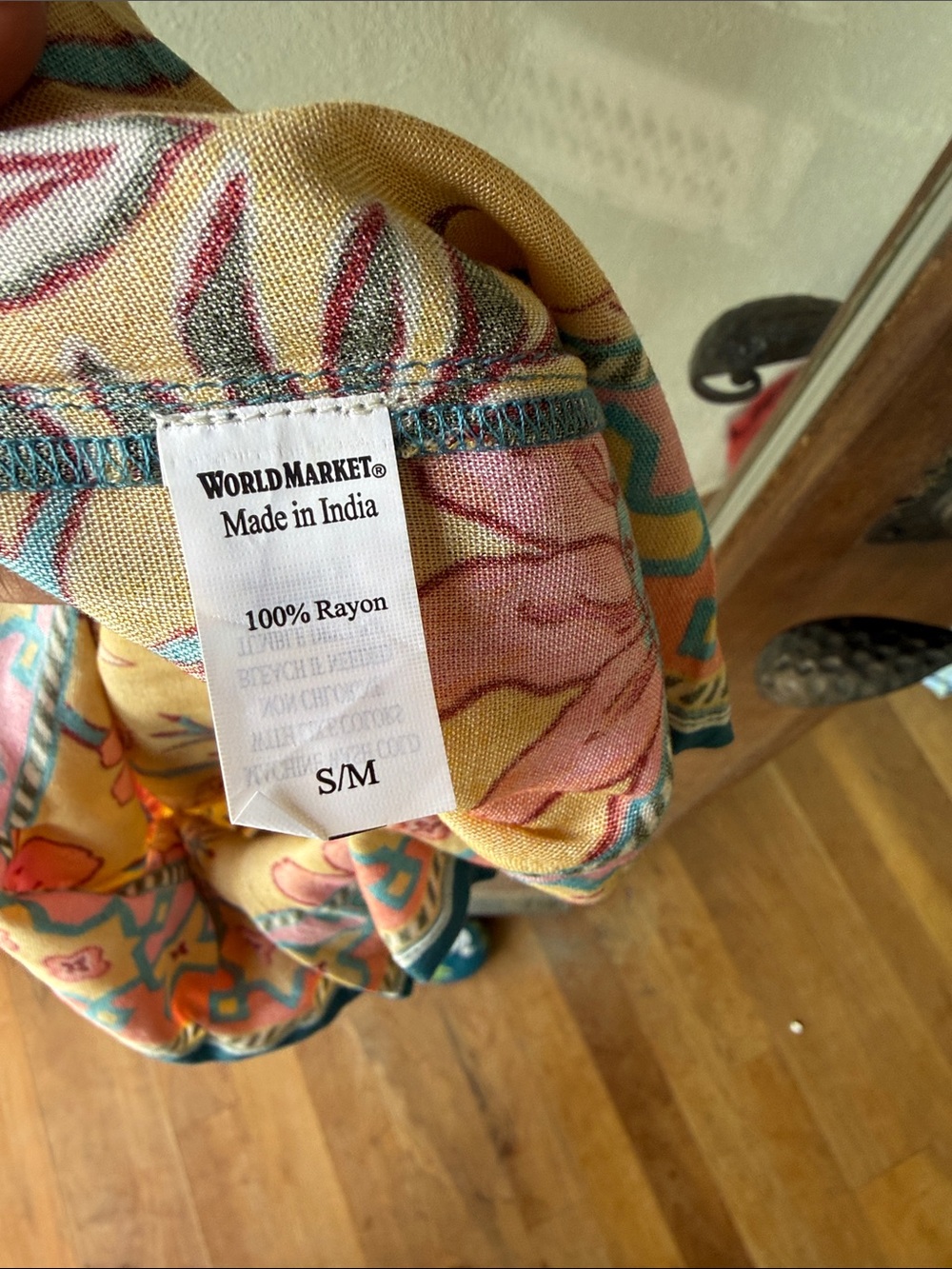 Cost Plus World Market Teal Floral Maxi Dress with Orange, Pink & Yellow - Picture 5 of 5